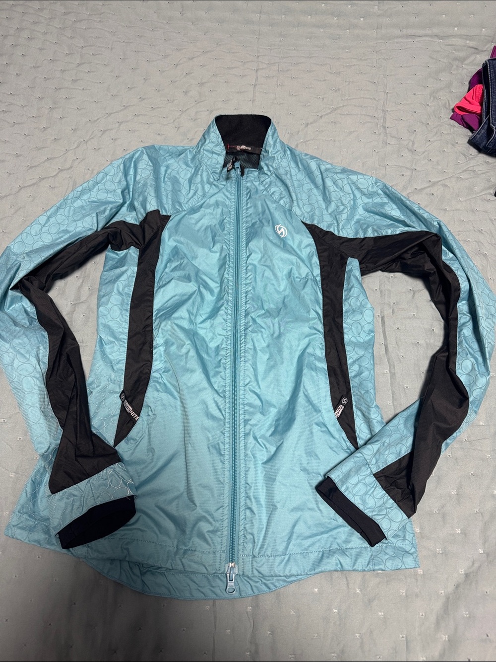 Light Blue Women's Ski & Snow Jacket with Black Contrast Panels